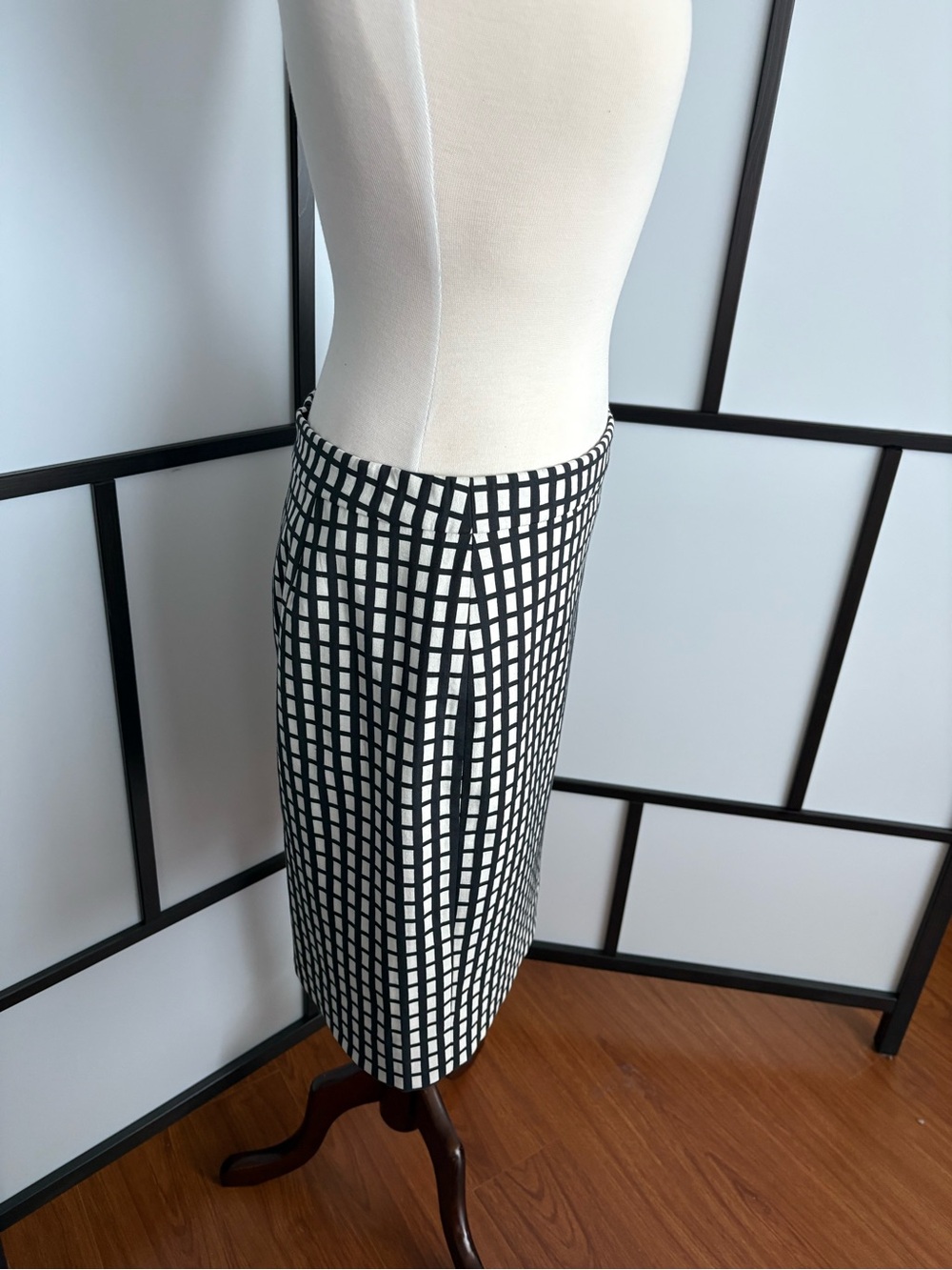 J.Crew The Pencil Skirt Size 8 Black White Grid Print Pencil Skirt - Picture 4 of 10